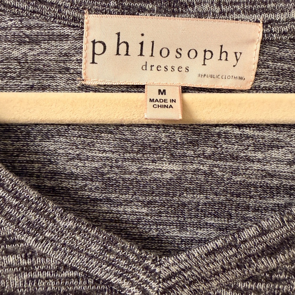 Philosophy Heathered Gray Long Sleeved Dress